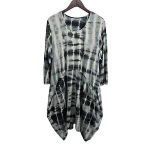 Snapdragon & Twig Thunder Shibori Tie Dye Lagenlook Dress Size Large - FLAW